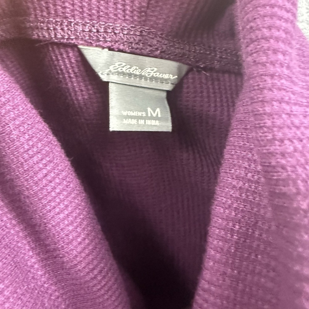 Eddie Bauer Sweater Womens Medium Purple Knit Turtle Neck Pullover Sweatshirt - Picture 2 of 6